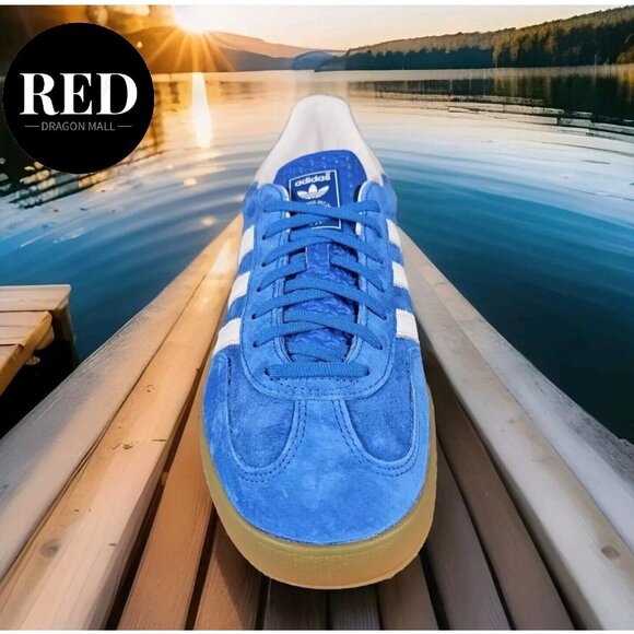 Adidas Gazelle Indoor Casual Low top Sneakers Blue White H06260 - Men's Size 11 - Picture 16 of 16